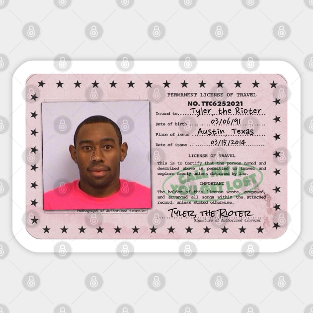 Call Me If You Get Lost Passport Tyler Mugshot Sticker by Mrmera